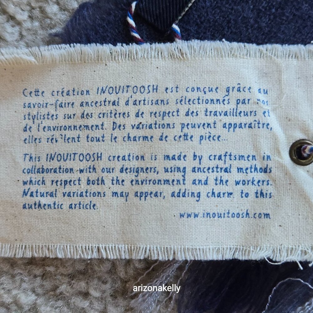 NWT Inouitoosh Wool Scarf Inoui Editions Blue White - Picture 14 of 16